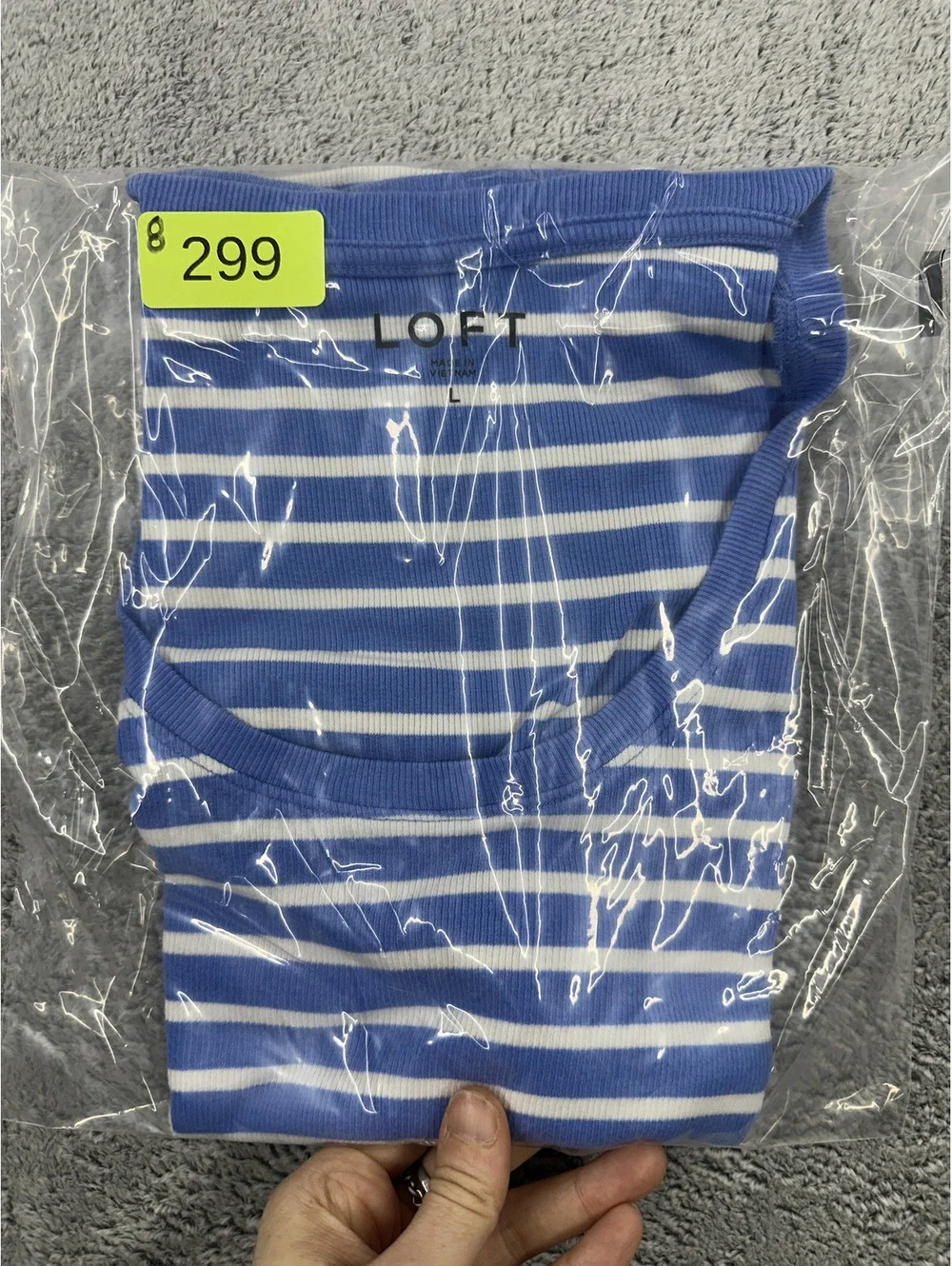 LOFT Blue and White Striped‎ Tank Top 90s Minimalist Coastal Grandma